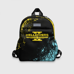 Детский рюкзак 3D Helldivers 2 logo yellow and blue splash