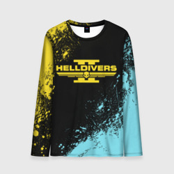 Мужской лонгслив 3D Helldivers 2 logo yellow and blue splash