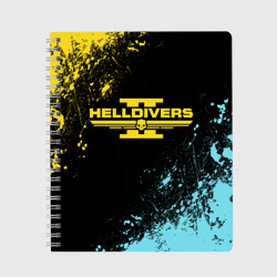 Тетрадь Helldivers 2 logo yellow and blue splash