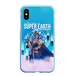 Чехол для iPhone XS Max матовый In the name of super earth - Helldivers 2