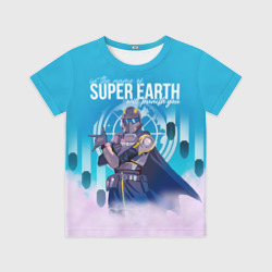 Детская футболка 3D In the name of super earth - Helldivers 2