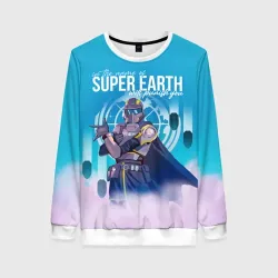 Женский свитшот 3D In the name of super earth - Helldivers 2