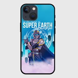 Чехол для iPhone 13 mini In the name of super earth - Helldivers 2