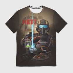 Мужская футболка 3D Helldivers 2 мем - нет