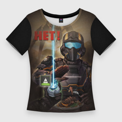 Женская футболка 3D Slim Helldivers 2 мем - нет