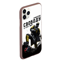 Чехол для iPhone 11 Pro Max матовый Принесём свободу в этот мир - Helldivers 2 - фото 2