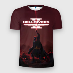 Мужская футболка 3D Slim Helldivers 2 Адский десантник