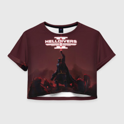 Женская футболка Crop-top 3D Helldivers 2 Адский десантник
