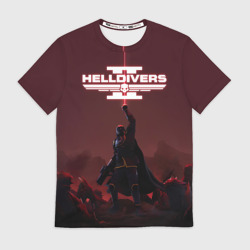 Мужская футболка 3D Helldivers 2 Адский десантник