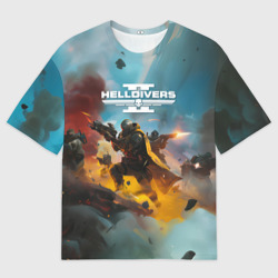 Женская футболка oversize 3D Helldivers 2 art for the game