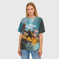 Женская футболка oversize 3D Helldivers 2 art for the game - фото 2
