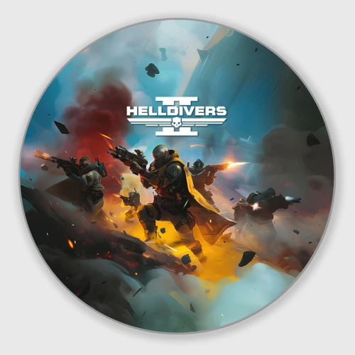 Круглый коврик для мышки Helldivers 2 art for the game