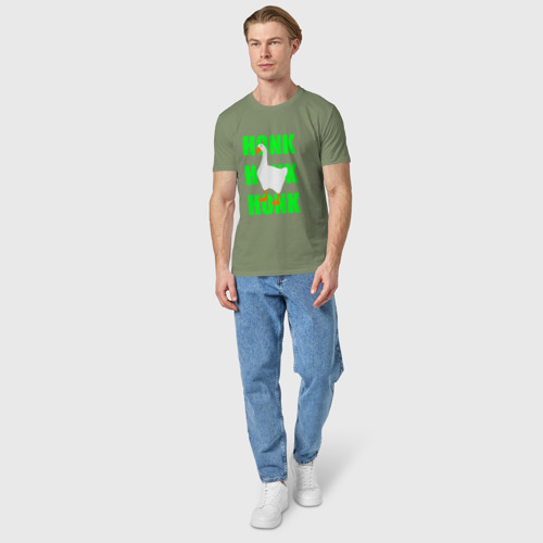 Мужская футболка хлопок Untitled goose game green, цвет авокадо - фото 5