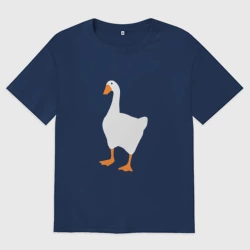 Женская футболка хлопок Oversize Untitled goose game honk