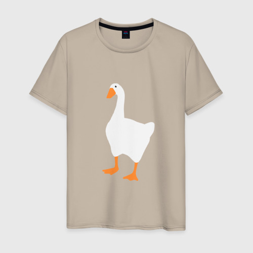 Мужская футболка хлопок Untitled goose game honk, цвет миндальный