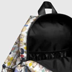 Рюкзак с принтом Королева со скальпелем для ребенка, вид на модели спереди №4. Цвет основы: белый