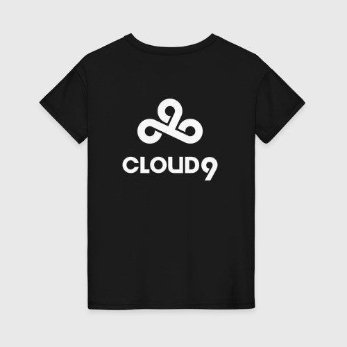 Женская футболка хлопок Cloud9 - white logo, цвет черный - фото 2