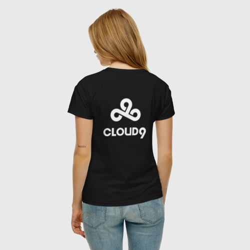 Женская футболка хлопок Cloud9 - white logo, цвет черный - фото 4