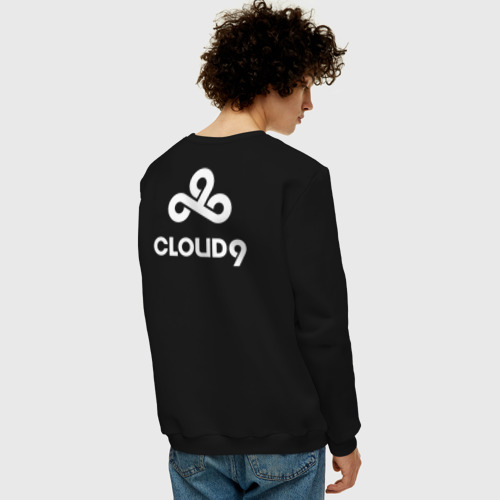 Мужской свитшот хлопок Cloud9 - white logo, цвет черный - фото 4