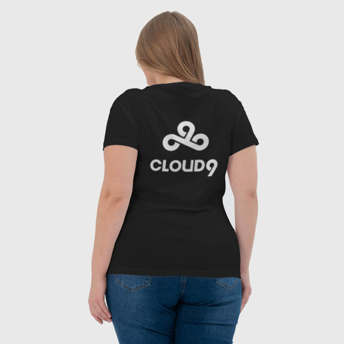 Женская футболка хлопок Cloud9 - white logo, цвет черный - фото 7