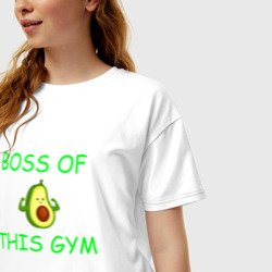 Женская футболка хлопок Oversize Avokado boss  - фото 2