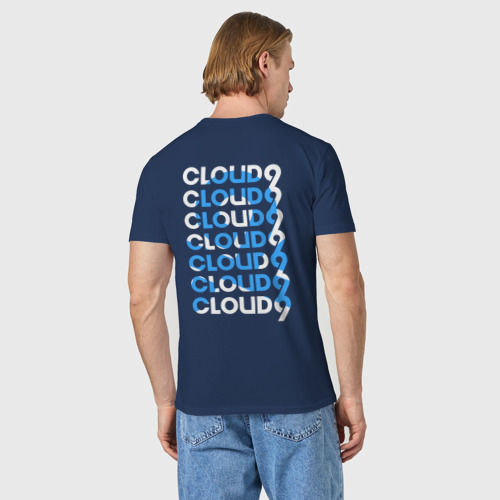 Мужская футболка хлопок с принтом Cloud9 - pattern, вид сзади #2