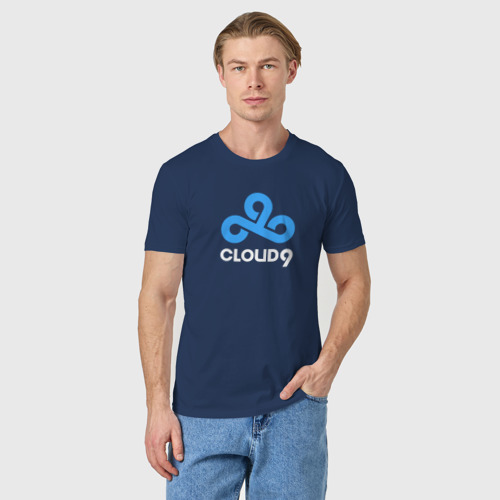 Мужская футболка хлопок с принтом Cloud9 - pattern, фото на моделе #1