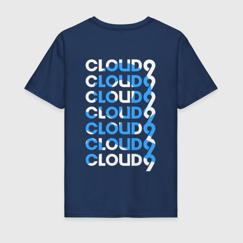 Мужская футболка хлопок с принтом Cloud9 - pattern, вид сзади #1