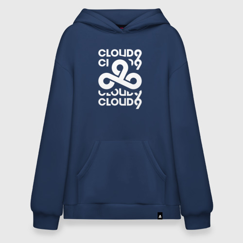 Худи SuperOversize хлопок Cloud9 - in logo, цвет темно-синий