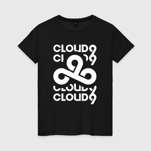 Женская футболка хлопок Cloud9 - in logo, цвет черный