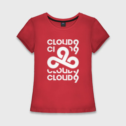 Женская футболка хлопок Slim Cloud9 - in logo