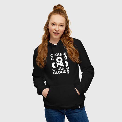 Женская толстовка хлопок Cloud9 - in logo, цвет черный - фото 3