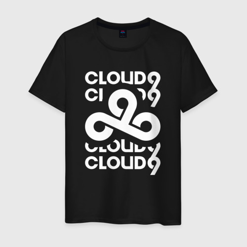 Мужская футболка хлопок Cloud9 - in logo, цвет черный