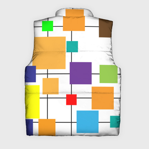 Мужской жилет утепленный 3D Разноцветные квадраты паттерны, цвет светло-серый - фото 2