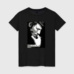 Женская футболка хлопок Tom Waits big portrait