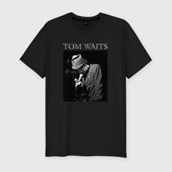 Мужская футболка хлопок Slim Tom Waits on stage