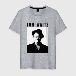 Мужская футболка хлопок Tom Waits black white portrait