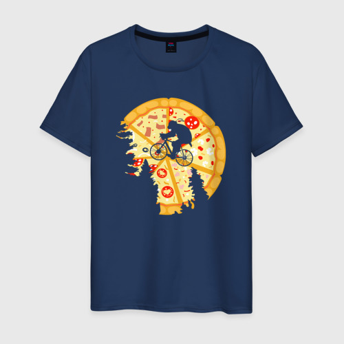 Мужская футболка из хлопка с принтом Pizza turtles, вид спереди №1