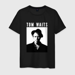 Мужская футболка хлопок Tom Waits portrait in hat