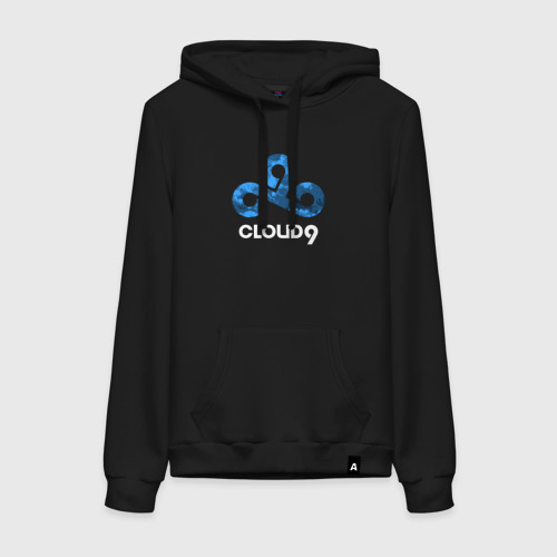 Женская толстовка хлопок Cloud9 - blue cloud logo, цвет черный