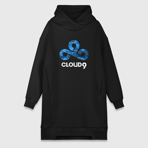 Платье-худи хлопок Cloud9 - blue cloud logo, цвет черный