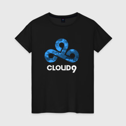 Женская футболка хлопок Cloud9 - blue cloud logo