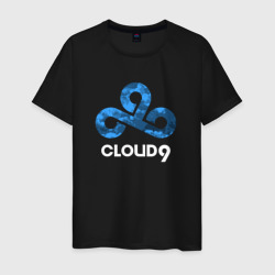 Мужская футболка хлопок Cloud9 - blue cloud logo