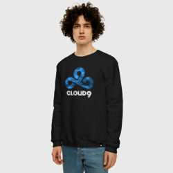 Мужской свитшот хлопок Cloud9 - blue cloud logo - фото 2