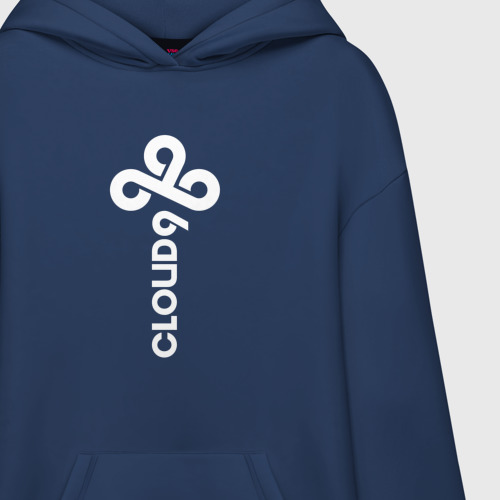 Худи SuperOversize хлопок Cloud9 - vertical logo, цвет темно-синий - фото 3