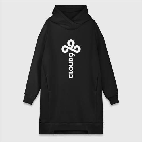 Платье-худи хлопок Cloud9 - vertical logo, цвет черный