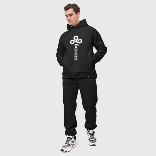 Мужской костюм oversize хлопок Cloud9 - vertical logo, цвет черный - фото 5