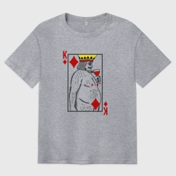 Мужская футболка хлопок Oversize Король - скуф