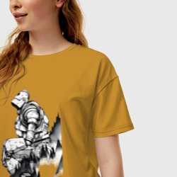 Женская футболка хлопок Oversize Робот сидит на холме - Стальной гигант - фото 2