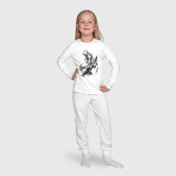 Пижама с принтом Робот сидит на холме - Стальной гигант для ребенка, вид на модели спереди №4. Цвет основы: белый
